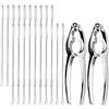 Biluer Attrezzi per Frutti di Mare Set,Biluer 20PCS Frutti di Mare Forcelle Forchetta per Aragosta And 2PCS Schiaccianoci Pinza per Frutti di Mare per Aragosta o Granchio Mandorle