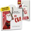 evenue Tagliere Sottopentola Natalizio in Ceramica, Idee Regalo Natale Originali Donna, Mamma e Nonna, per Casa e Cucina, Personalizzati con Illustrazione Originale Babbo Natale Oh Oh Oh