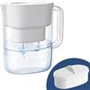 Waterdrop WD-PT-07W - Caraffa filtrante da 10 tazze con 1 filtro, lunga durata (200 galloni), 5 volte a vita, riduce piombo, fluoro, cloro e altro ancora, senza BPA, colore: bianco