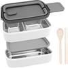 Beowanzk Porta Pranzo Termico,Lunch Box Ermetico con Posate,Schiscetta Pranzo Uomo Bambini Contenitore per Alimenti Caldi,Portapranzo Ufficio Riscaldabile,Portavivande Termico Acciaio Lunchbox