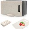 TNSLAND 4 Pezzi Tagliere da Cucina Professionale Tagliere Plastica Taglieri Cucina con Scanalatura e Manico Set Taglieri Cucina per Carne Verdure e Frutta