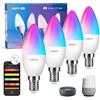 Lepro BC1 AI Smart Lampadina E14,Dimmerabile Lampadine E14 4.9W 470LM,RGBW,Luce Bianca,Compatibile con Alexa/Google Home,Musica Sync,Bluetooth,Progettista Illuminazione AI Personalizzato,4pezzi