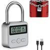 Riisoyu Smart Time Lock, Lucchetto Smart con LCD Display Ricaricabile USB Blocco Tempo Massimo 99 Ore Timer in Metallo Lucchetto per Evitare Cattive Abitudini