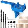 EXLECO Dima per Spinatura Legno Regolabile Dima per Fori Legno Fori di Posizionamento 6/8/10mm Dima per Fori a Tasca Guida per Trapano Guida Foratura Puncher Locator Maschere per Fori Tascabili Blu