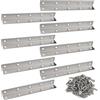 MIGUBIGU 8 pezzi Connettori Angolari a Forma di L Argento 225 x 27 x 27MM, 90 Gradi Staffa Angolare in Acciaio Inox con 80 Viti, Staffa a L Giunzione per Rinforzi, Riparazioni, Tavoli, Armadi, Mobili