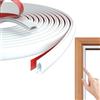 TENTHPEO 10 M Guarnizione Finestra, Guarnizione Porta Blindata, Autoadesivo Impermeabile Gomma Nastro Protezione, Guarnizione Porta per le Fessure Delle Porte Rumore e Collisione Anti Freddo (bianco)