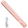 HADAVAKA Mini Ferro Arricciacapelli Doppio Uso, Piastra E Arricciacapelli, Mini Ferro Arricciacapelli Corto 2 In 1, Ferro Arricciacapelli Da Viaggio Portatile Con Porta USB (Pink)