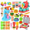 SCBOY Set di 51 Pezzi Formine per Plastilina per Bambini DIY Macchina per Il Gelato Macchina per Pli Hamburger Macchina per l'argilla Accessori Impastare Regalo Giocattolo Ragazza E Ragazzo 3-12 Anni