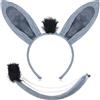 WILLBOND Set di Costumi Animali Fascia per Orecchie Set di Vestire Animali Coda Costume in Maschera Accessorio per Decorazioni per Feste (Asino)