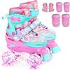Sportneer Pattini a rotelle per bambini, con equipaggiamento protettivo, pattini a rotelle regolabili con 8 ruote luminose, per ragazze, bambini, ragazzi, principianti, interni ed esterni