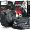Fincci Camera d'aria 20 BMX - Coppia Cameras d'aria bici da corsa 20 x 1.75-1.95 - 2.1 pollici per BMX, Strada Bici, Ibrida Biciclettas - Valvola Interna Schrader 48mm - Confezione da 2