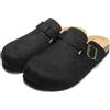 JOMIX Sabot Uomo Eleganti Eco-Pelle Scamosciata Ciabatte Casa Sughero Punta Chiusa Zoccoli Invernali Pantofole Estive Comode MU2440 Nero 42