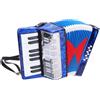 sourcing map Fisarmonica, 17 tasti, 8 tasti basso, mini strumento musicale leggero per bambini principianti educativo, blu navy
