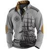 Fulidngzg Maglioncino Uomo Elegante Manica Lunga 3XL Felpa Pile Maglioncino con Zip Taglie Forti Invernale Pullover Stampa Vintage Calda Felpa Cotone Offerta Slim Fit Abbigliamento Maglione