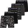 Kandor Boxer Uomo - Pacco da 5, Mutande in Cotone elastizziato da Uomo, Intimo Colorati e Neri, Comodi Boxer Pantaloncini, Boxer Aderenti, Supreme Slip Boxer Underwear Set CAMOBEE (S,Camobee Pack B)