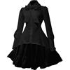 Cocila Maxi Dress Schiena Scoperta Abito in Maglia Donna Estivo Vestiti Donna Eleganti Manica Lunga Gonna Lunga Floreale Donna Vestiti Lunghi con Bottoni Davanti Vestito Midi Mezza Manica (Black, L)
