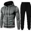 generico Hoodie Men's e Pants Winter Sweatshirt Suit Fitness con Dots Casual Sports Men Suits & Set Tute Pile Complete (Grey, L)