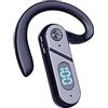 Generic Auricolare Bluetooth con display digitale aziendale con microfono driver per camion Cuffie Bluetooth per ufficio aziendale Cuffie wireless con gancio per orecchio Ghs891 (nero, taglia unica)