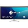 EIZO FlexScan Mit FlexStand LED-Monitor Curved 86,4 cm 34 34.1 sichtbar 3440 x 1440 UWQHD IPS 300 cd/m² 1000:1 5 ms 2xHDMI DisplayPort USB-C Lautsprecher weiß