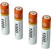 vhbw 4x batteria AAA micro compatibile con Panasonic KX-PRS110, KX-PRW120, KX-TG1611, KX-TG6521 telefono fisso cordless (1000mAh, 1,2V, NiMH)