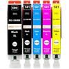Amaprint 5 cartucce XL compatibili con Canon PGI-580 CLI-581 per Pixma TR7500 TR7550 TR7550 TR8550 TS6100 TS6150 TS6151 TS6250 TS6251 TS6350 TS6351 TS705 TS9540 TS9541c TS9550 TS9550 TS9551c