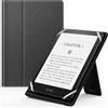 MoKo Custodia Cover Universale Compatibile con E-Lettore Kindle/Kobo/Voyaga/Lenovo/Sony/Tolino da 6, 6,8 e 7, in Pelle PU con Chiusura di Elastico, Doppio Supporto e Manico, Nero