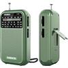XHDATA D220 Radio portatile AM FM SWRadio a batteria, radio a onde corte, eccellente ricezioneRadio a transistor, radio tascabile per regalo, famiglia, anziani (verde)