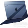 NPUOLS Custodia Protettiva Cover per MacBook Air 13,6 Pollici M4 M3 M2 2025-2022 A3240 A3113 A2681, Superficie Liscia Rigide Protection Custodia e Ultra Sottile UE Tastiera Cover, Cristallo Mezzanotte