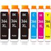akaca 364XL Cartucce d'inchiostro Compatibili con HP 364 364XL (3 Nero, 1 Ciano, 1 Magenta, 1 Giallo), per Photosmart 5510 5515 5520 5525 5524 7510 Deskjet 3070A 3520 Officejet 4620 4622