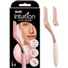 Wilkinson Sword Intuition Dermaglow Rasoio per Dermaplaning, ideale per esfoliare, profilare sopracciglia, tagliare e depilare i peli del viso, colore rosa, 1 manico e 2 pezzi di ricambio