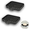 YoHyien 2 Pezzi Porta Saponetta in Silicone, Porta Sapone, Portasaponetta Con Scolo, Porta Saponette Solida, Portasapone da Lavandino per Bagno, Cucina e Doccia (Nero)