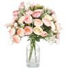 Halinuia 3 Mazzi Fiori Finti da Interno, Bouquet Fiori Rose Artificiali di Seta, Composizioni Floreali per Decorazione Casa Cimitero Vaso Matrimonio Centrotavola Giardino Ufficio, Regalo per Lei