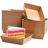 heavenlife 50 Pezzi Vassoi in Cartone Kraft, Ciotole Usa e Getta per Feste, Impermeabile Contenitori in Cartone per Alimenti, Piatti da Merenda in Cartone per Patatine Insalate Sandwich (9 x 9 x 3,5 cm)