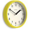 Jones Clocks® Spin Orologio a parete | Piccolo orologio moderno a tondo | 20cm | Giallo | Numeri facili da leggere | Ideale per cucina, ufficio, bagno dei bambini o qualsiasi piccolo spazio