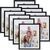 Giftgarden Cornice 20x25 con Passepartout, Cornice 23x28 Senza Passepartout, Portafoto da Tavolo e Parete, Set di 10, Nera