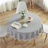 meioro Rotonda Tovaglia A Strisce Tovaglie Rund Il giro Tablecover in lino Tablecloth nappa a righe Adatto per Interni ed Esterni (Strisce blu/bianche,Diametro 120cm)