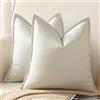 Yaertun 2 Pezzi Federe Cuscini in Lino Minimalista Copricuscino Moderni Elegante Super Morbido Fodere per Cuscino per la Decorazione Domestica Soggiorno Camera da Letto Divano 60x60cm Bianco crema