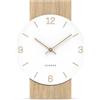 Cander Berlin MNU 2630 K Orologio da parete silenzioso 41 cm senza ticchettio, in legno, per soggiorno e cucina, finitura in legno vintage, lancette in legno, bianco