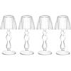Sziqiqi Portalumini in Vetro Set di 4, Portacandele per Cena a Lume di Candela Candelieri Trasparente, Candelabri Centro Tavola per Soggiorno Matrimonio Porta Candele per Decorazione Natalizia