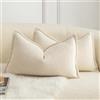 Mandioo 2 Pezzi Copricuscini Colore d'accento Minimalista decorativi Tessitura Fodere per Cuscino Moderne per Casa Soggiorno Camera da Letto per Divano 30 x 50 Beige