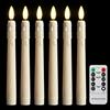 FREEPOWER 6 Candele LED Lunghe con Telecomando Timer Fiamma Tremolante, Funzionamento Batteria, Luce Bianca Calda, Dimmerabili, Decorazione per Natale Feste Famiglia, 2 x 21cm