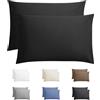 Sleeptime - Federa in 100% cotone, 60 x 70 cm, confezione da 2, federa 60 x 70 cm, apertura a portafoglio, colore: nero