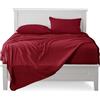 FARFALLAROSSA Lenzuola Matrimoniali Completo, Materiale 100% Puro Cotone, Lenzuola e 2 Federe da Letto, Biancheria da Letto Tinta Unita, bordeaux