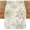 Artoid Mode - Runner da tavolo, fantasia con fiocchi di neve, per Natale e inverno, decorazione per cucina, interni, feste e festività, 40 x 140 cm, colore: oro