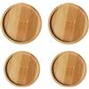 ZGDEIWGF 4 vassoi rotondi, vassoio per tè, sottobicchieri in legno, vassoio per piatti, portacandele profumato, piattino, portacandele per battesimo (8 cm, 10 cm)