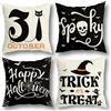 Hoterlet Copricuscini Divano 45x45 Halloween Decorazioni Addobbi Cuscini per Casa Autunnali Accessori Arredamento Cuscino Copri Federe Copricuscino Autunno Fodere Decori Home Decor Nero 4pcs