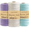 AHPYEUHK Filo per Macrame 3mm Set di Corda Macrame 300m, 3 rotoli Corda Macrame Naturale, Macramè Filo Morbido per Arazzi, Appendini per Piante, Artigianato Fai da Te, Decorazioni Boho, Confezioni Regalo