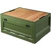 RMAN Scatola da Campeggio Contenitore Pieghevole con Coperchio in Legno Pieghevole Scatola di Immagazzinaggio Adatto con 4 Ruote per Auto, Campeggio, picnic, Verde