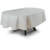 MyVorrei Tovaglia Ovale Antimacchia Mano Effetto Lino in Poliestere 100% 180x270 con 12 tovaglioli