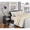 IlGruppone Passione Casa Completo Letto Lenzuola Matrimoniale,100% Cotone, Set letto, Lenzuolo Sopra, Sotto e Federe 2 Piazze - Fiorellini blu (Pizzo Panna)